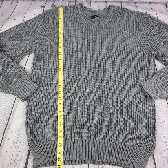 Goodlife Men's Slim Fit Crewneck Pullover Sweater Mid Weight Knit Gray Large - Picture 5 of 9
